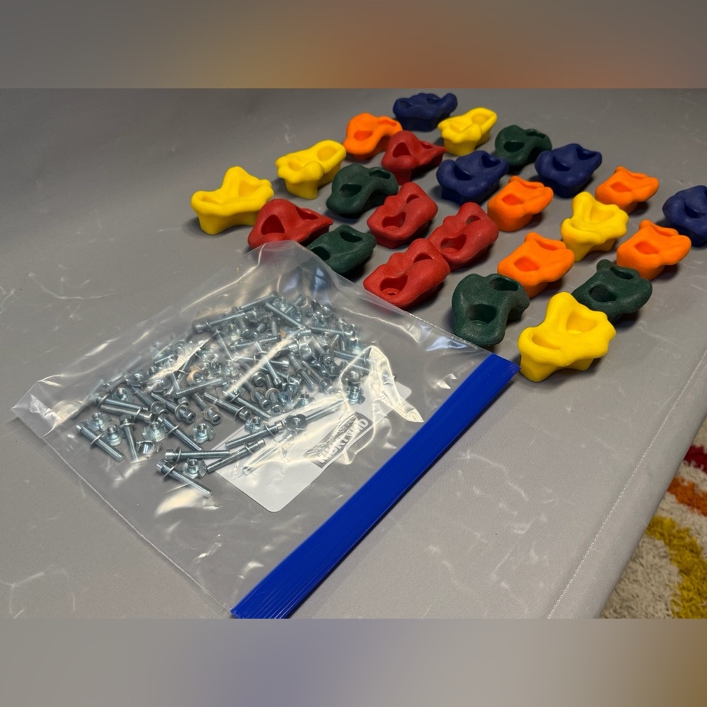 Set of 24 Kids Rock Climbing Holds w/ Mounting Hardware